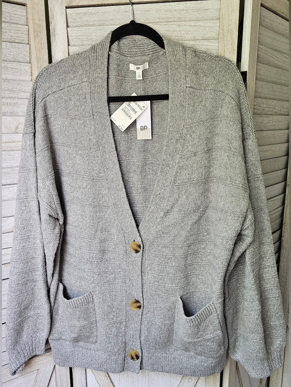 NWT BP. Grey Heather Knit Cardigan Sweater